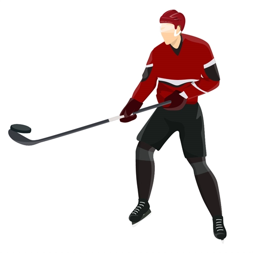 Ice Hockey Forward Pose Transparent Sticker – Dynamic Sports Wall Decor